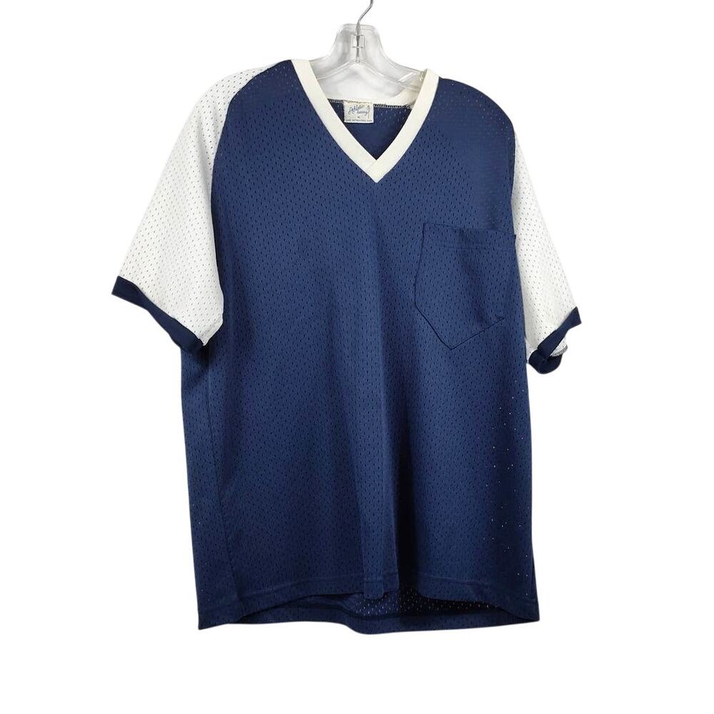 Vintage Athletic Sewing Jersey XL Pocket Mesh Made In USA